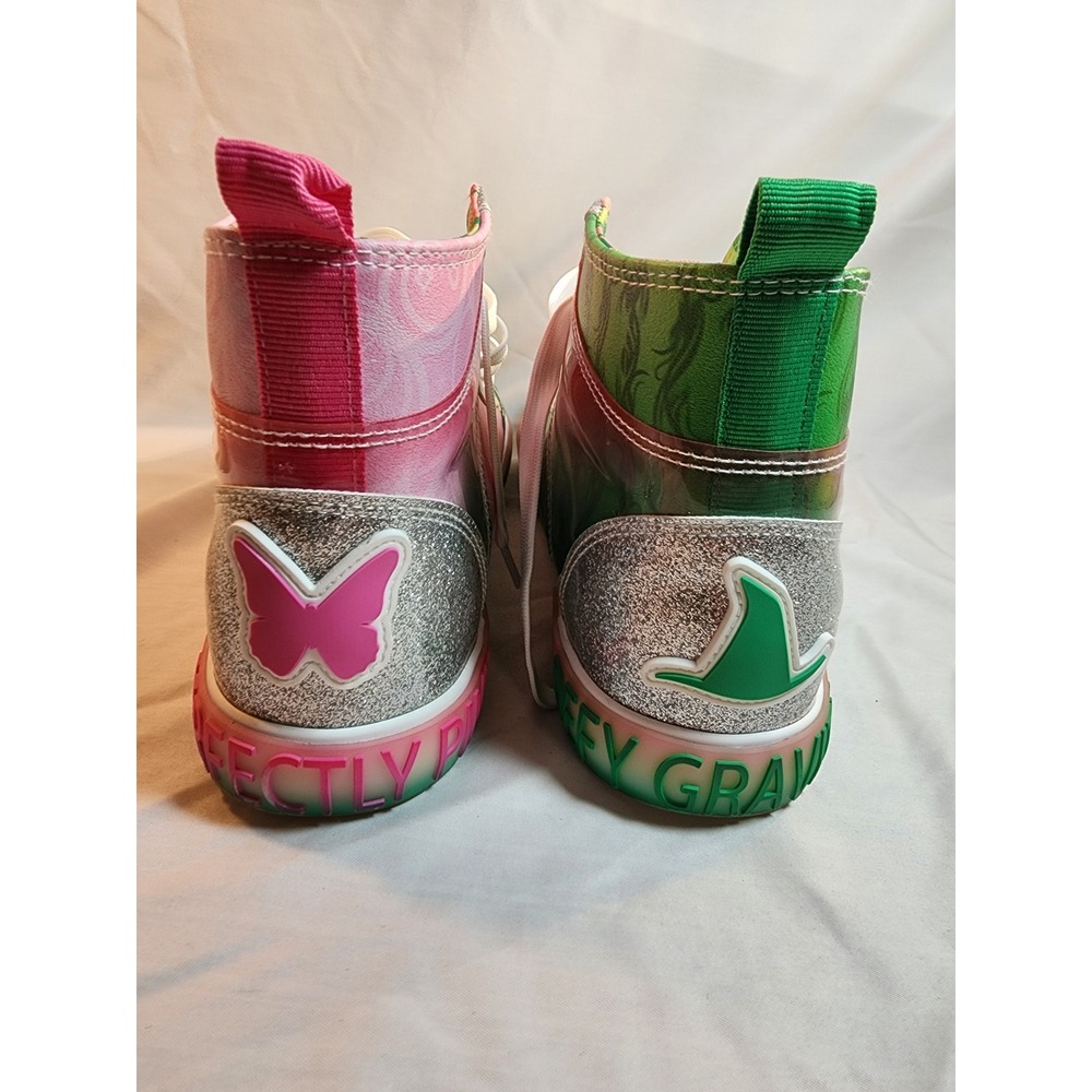 Wicked The Musical High Top Sneakers Pink Green Glinda Elphaba Defy Gravity 10 - Picture 4 of 9